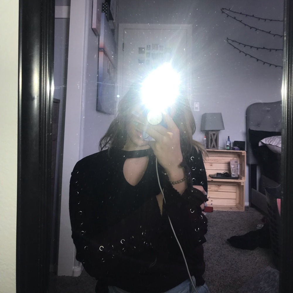 Black & purple ombré long sleeve shirt.